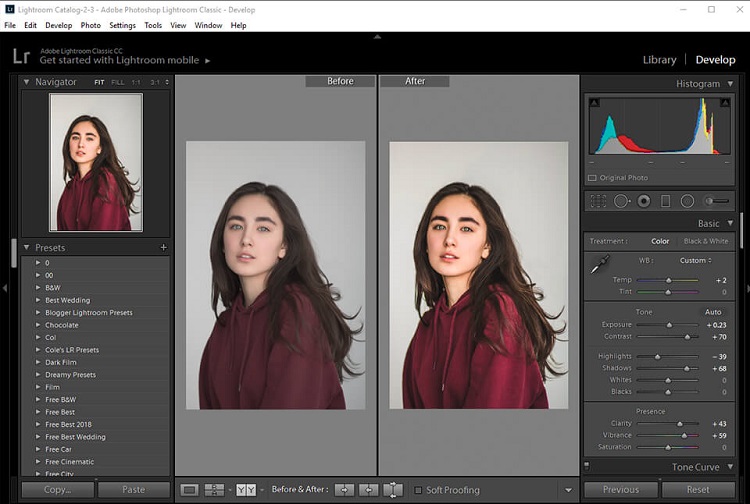 làm rõ video bị mờ với Lightroom